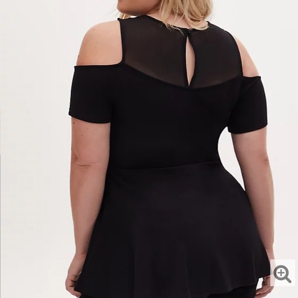Black off the shoulder mesh necklin, Torrid size 4 - Picture 2 of 3